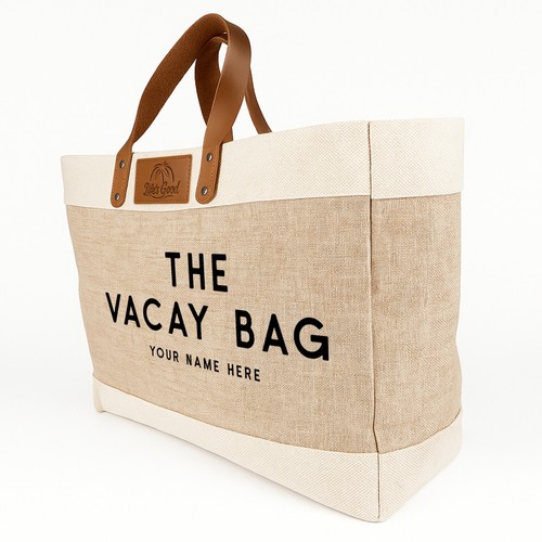 Personalised large tote beach - large,